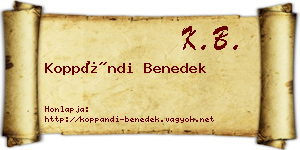 Koppándi Benedek névjegykártya