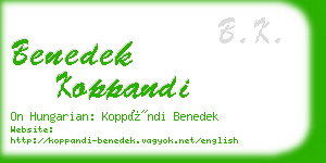 benedek koppandi business card